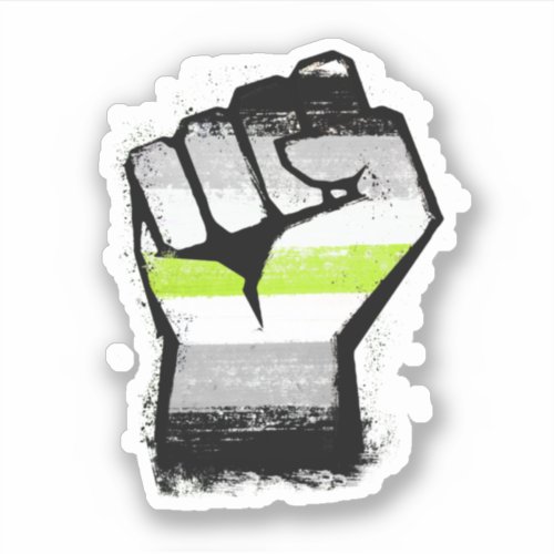 Agender Protest Fist Sticker