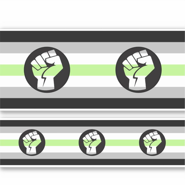 Agender Protest Flag Sticker (Front)
