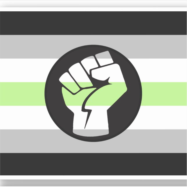 Agender Protest Flag Sticker (Front)