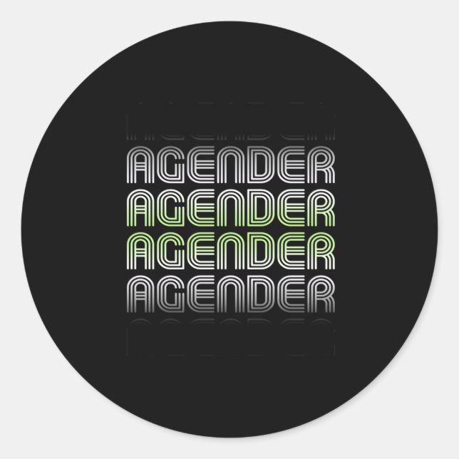 Agender Retro Pride Classic Round Sticker (Front)