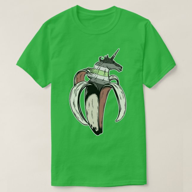 Agender Unicorn Banana LGBT Pride Flag T-Shirt (Design Front)