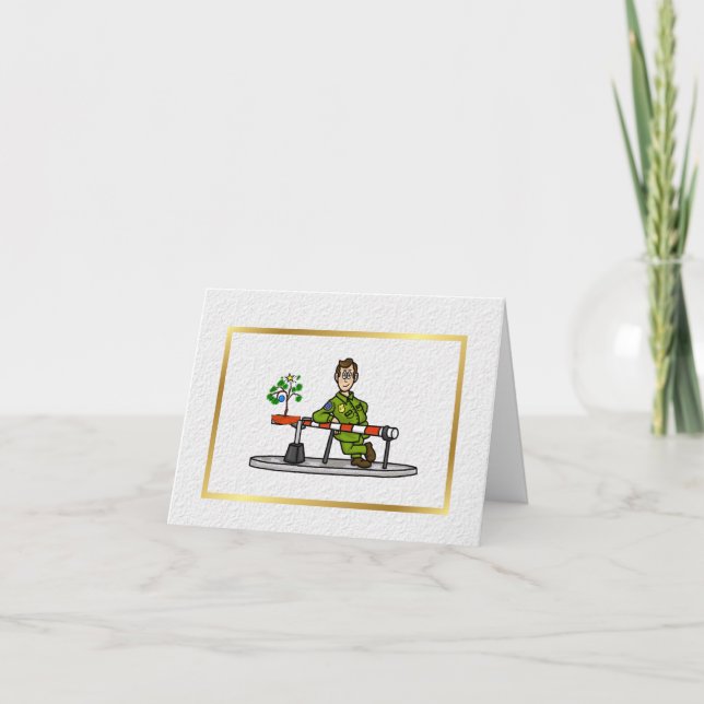 Agent At Border with Christmas Tree Card (Front)