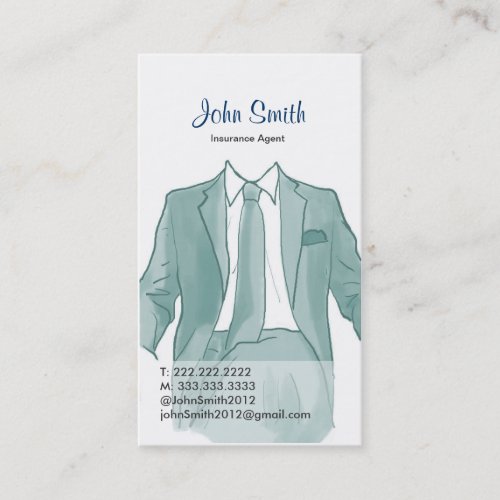 Agent in a Suit Drawing Profile Card Business Card Templates