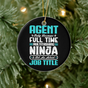 Agent Job Title Profession Funny Agent Skills Ceramic Ornament