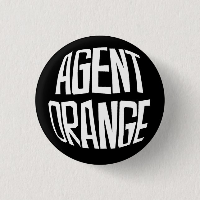 Agent Orange "Fisheye" Logo Punk Button (Front)