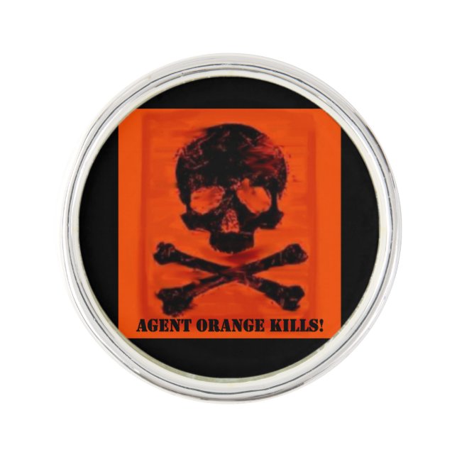 Agent Orange Kills Lapel Pin (Front)
