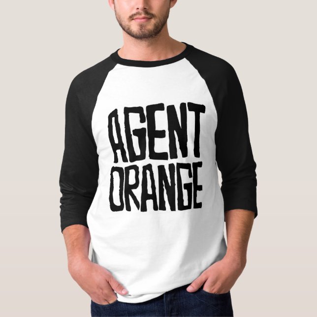 Agent Orange "Thrashed" Logo Jersey Baseball Punk T-Shirt (Front)