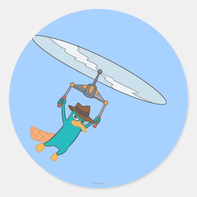 Agent P Flying Classic Round Sticker (Front)