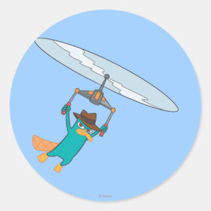 Agent P Flying Classic Round Sticker
