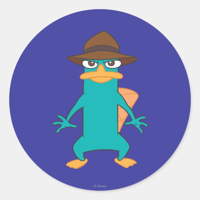 Agent P Pose Classic Round Sticker (Front)