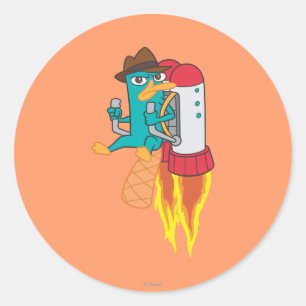 Agent P Rocket Pack Classic Round Sticker