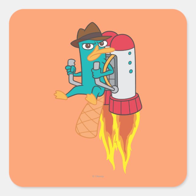 Agent P Rocket Pack Square Sticker (Front)