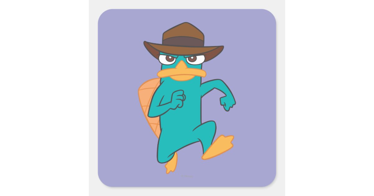 Agent P Running Square Sticker | Zazzle