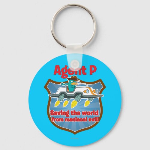 Agent P Saving the world from maniacal evil Car Keychain