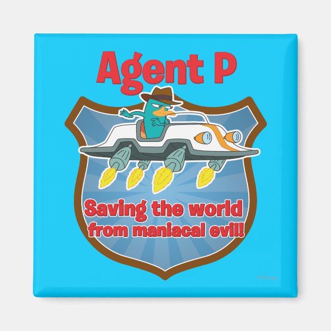 Agent P Saving the world from maniacal evil Car Magnet (Front)