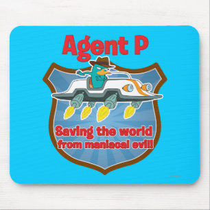 Agent P Saving the world from maniacal evil Car Mouse Pad