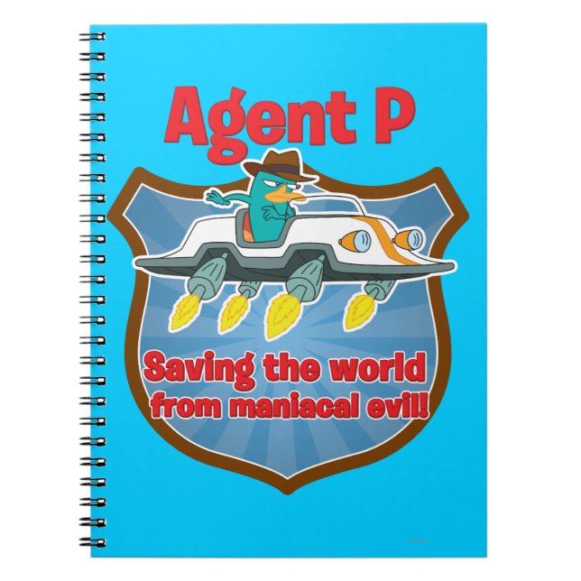 Agent P Saving the world from maniacal evil Car Notebook (Front)