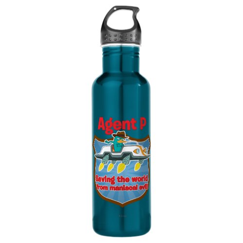 Agent P Saving the world from maniacal evil Car Water Bottle