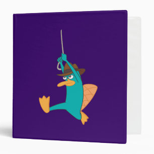 Agent P Swinging from Rope 3 Ring Binder
