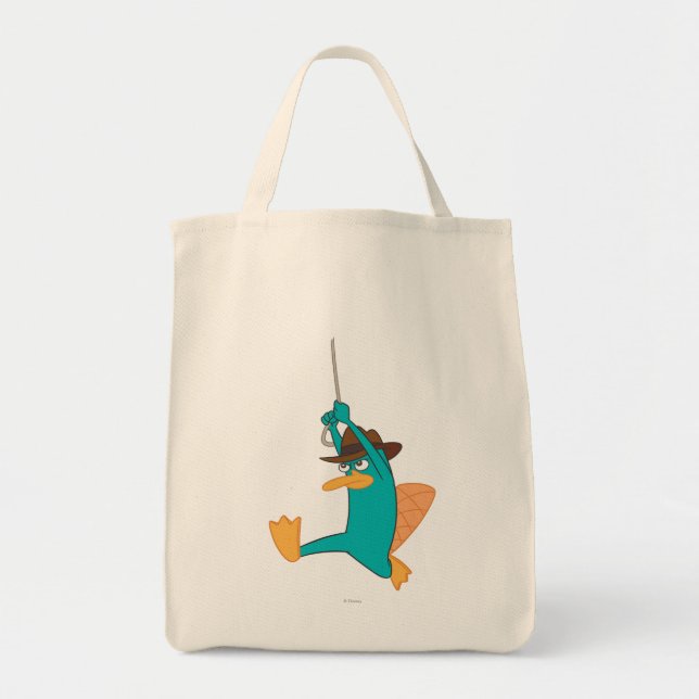 Agent P Swinging from Rope Tote Bag (Front)