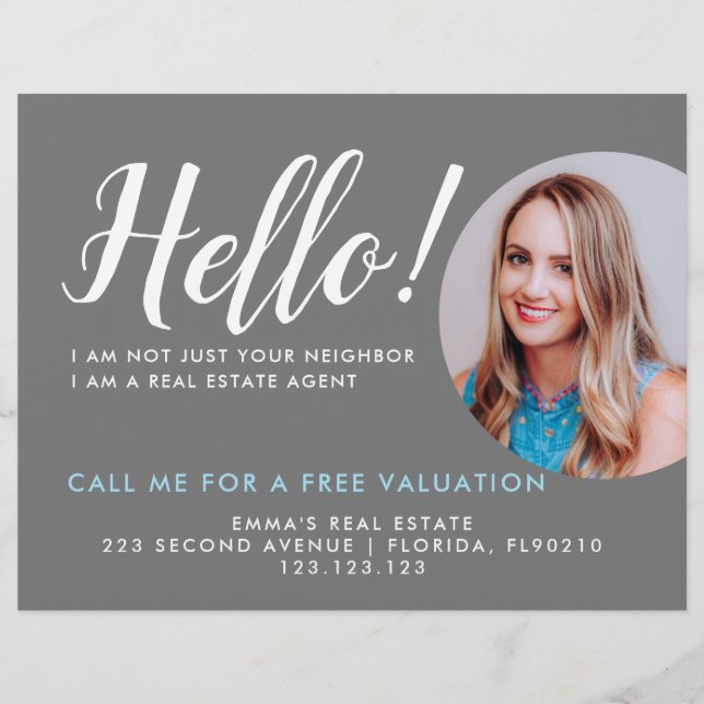 Agent Photo Real Estate Calling Card Flyer (Front)