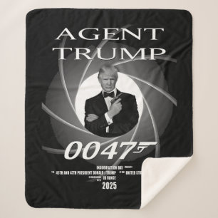 Agent President Donald Trump Inauguration Day 47 Sherpa Blanket