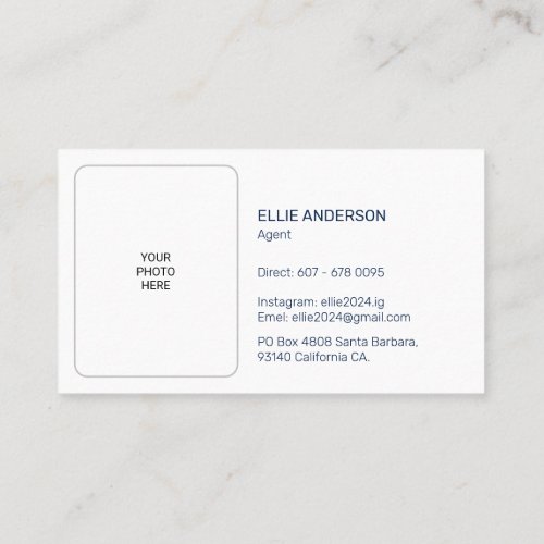 Agent Professional Card With Personalized Photo