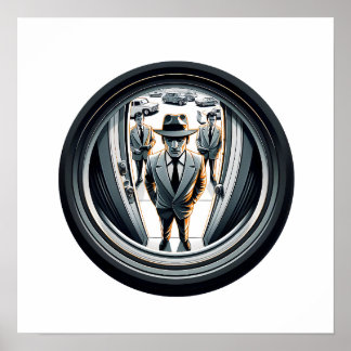 Agents in Grey at the Door | Fisheye Poster