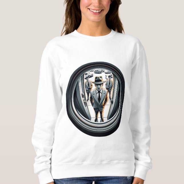Agents in Grey at the Door | Fisheye Sweatshirt (Front)
