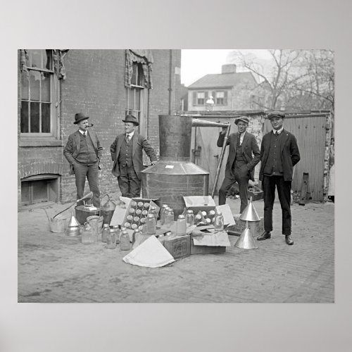 Agents with Moonshine Still 1922 Vintage Photo Poster