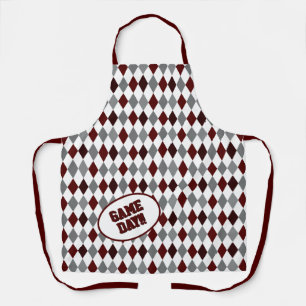 Aggie Maroon Argyle Pattern Game Day Apron