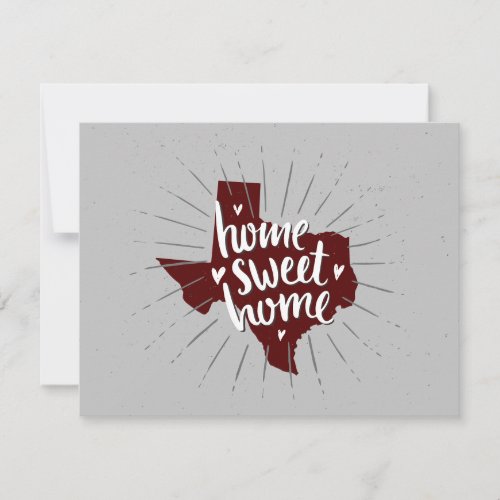 Aggie Maroon Home Sweet Home _ Texas Note Card