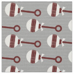 Aggie Maroon Plaid Baby Rattle on Gray Fabric