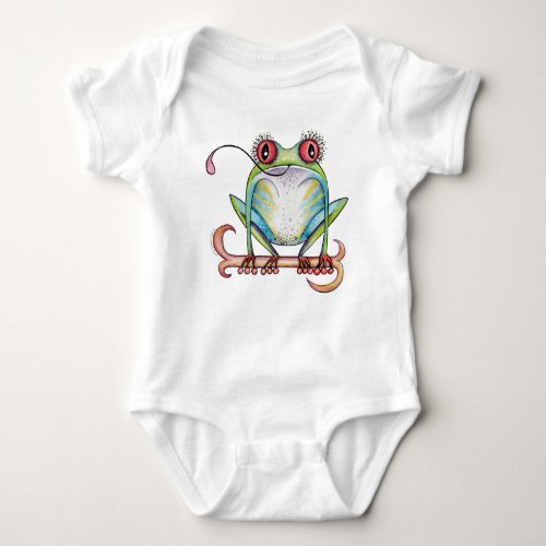 'Aggie' the red eyed tree frog baby apparel Baby Bodysuit