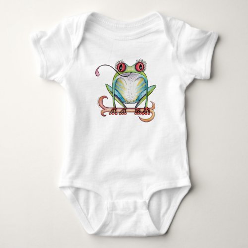 'Aggie' the red eyed tree frog baby apparel Bodysuit