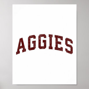 Aggies Lovers Aggies Souvenir Men Women Kids Retro Poster