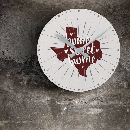 Aggies Maroon Home Sweet Home _ Texas Round Clock