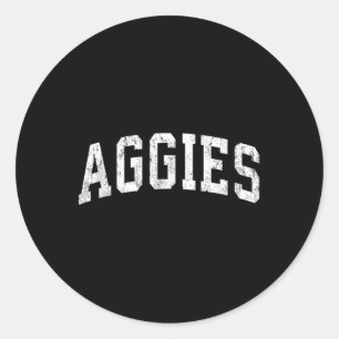 Aggies Mascot Vintage Athletic Sports Name Design Classic Round Sticker