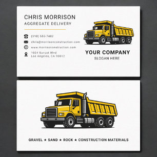 Aggregate Delivery Dump Truck Business Card