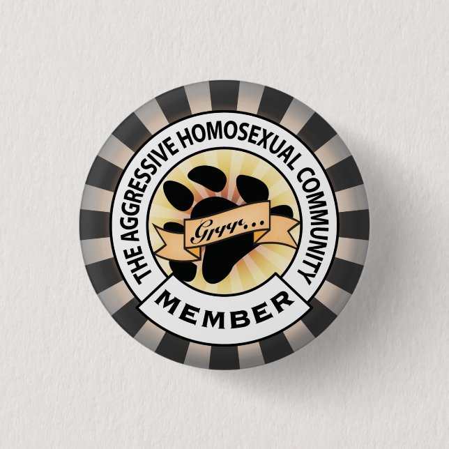 Aggressive Bear badge Button (Front)