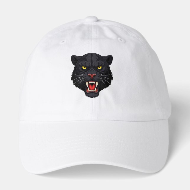 Aggressive Black Panther With Red Eyes Hat (Front)