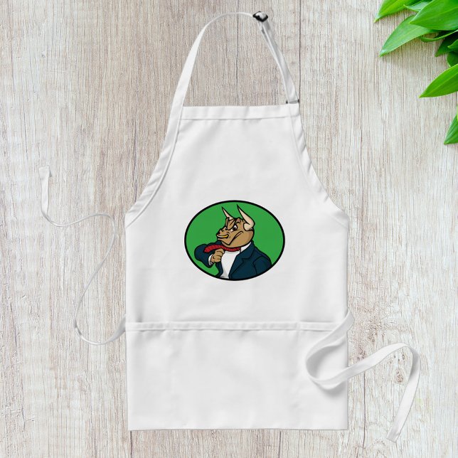 Aggressive Bull in Business Suit Adult Apron (Creator Uploaded)