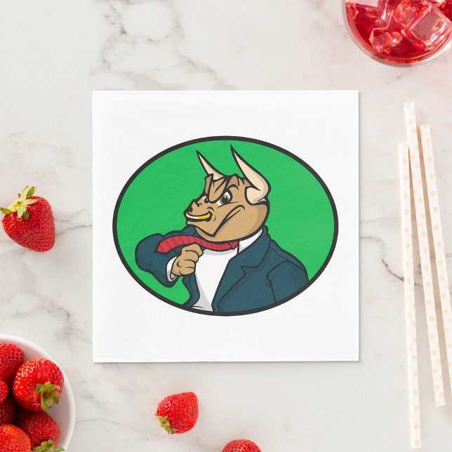 Aggressive Bull in Business Suit Napkins (Creator Uploaded)