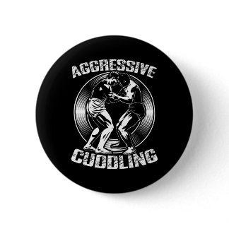 Aggressive Cuddling Wrestling Retro Vintage Wrestl Button