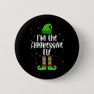 Aggressive Elf Matching Family Group Christmas Paj Button