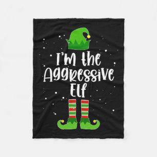 Aggressive Elf Matching Family Group Christmas Paj Fleece Blanket