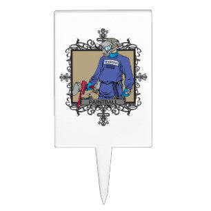 Aggressive Paint Ball Cake Topper