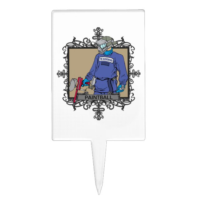 Aggressive Paint Ball Cake Topper (Front)