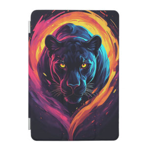 Aggressive Panther Artwork in Neon Colors iPad Mini Cover