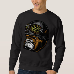 Aggressive Pitbull Helmet Head Bike Rider Sweatshirt
